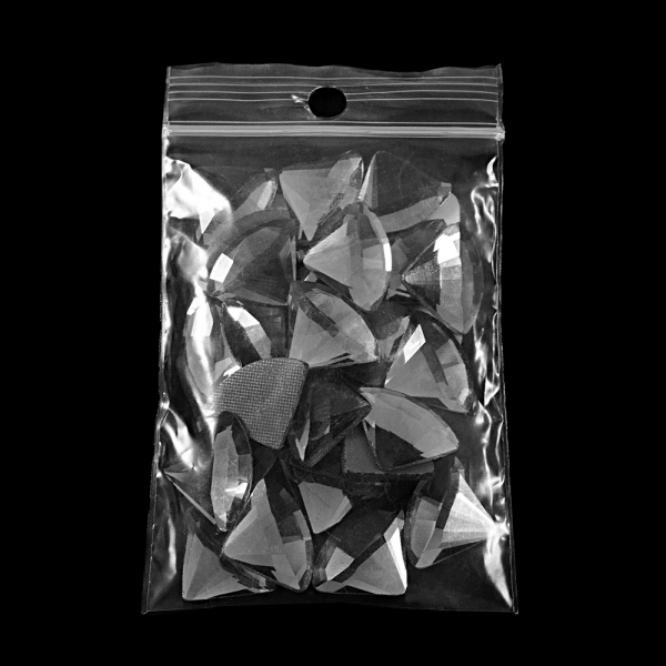 Стразы клеевые алмазы серые, 13х17 мм