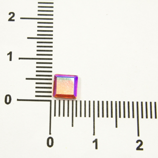 Стразы клеевые квадрат розовые, 6х6 мм