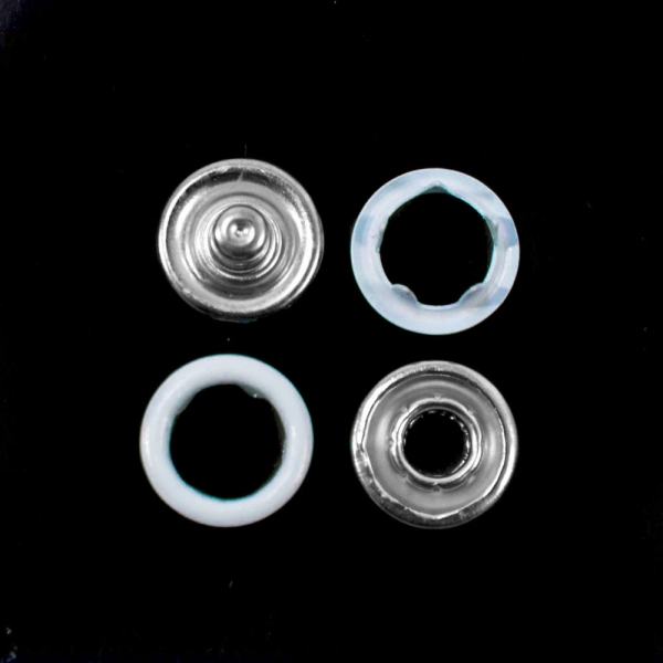 Кнопка трикотажная голубая, 9.5 мм