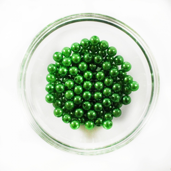 Перли пришивні 6 мм, зелені