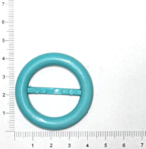 Пряжка кругла блакитна, 28 мм