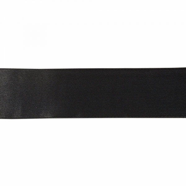 Стрічка атласна чорна, 7 см