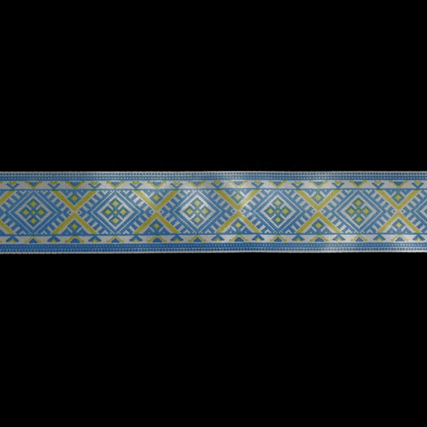 Стрічка сатин із накаткою 2,5 см. 20 м. український орнамент.