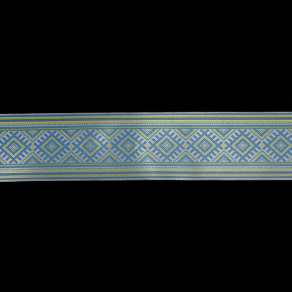 Стрічка сатин із накаткою 3 см. 20 м. український орнамент.