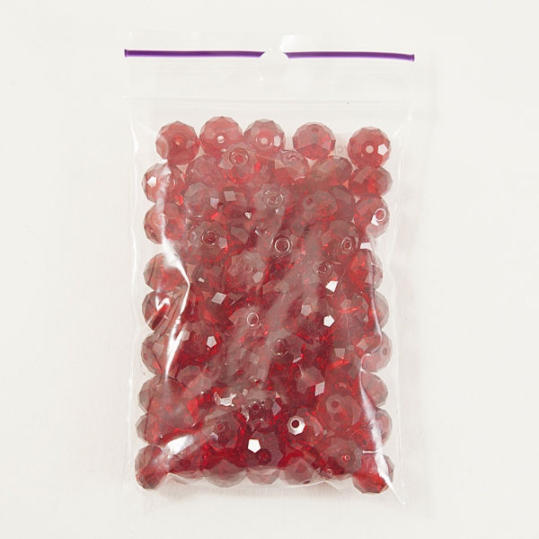 Намистини пластик, червоні, 0,8 мм.
