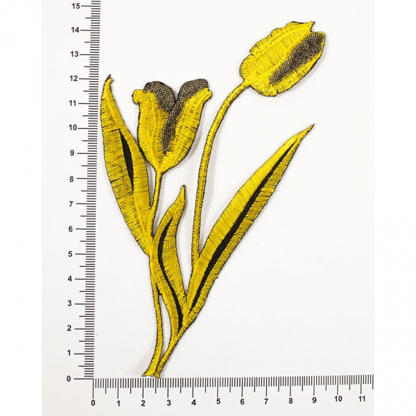 Аплікація клейова тюльпани жовтий+чорний