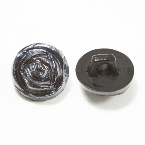 Пуговица черная на ножке, 12 мм