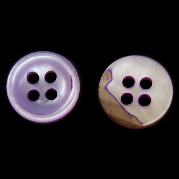 Гудзик черепашка фіолетова, 10 мм